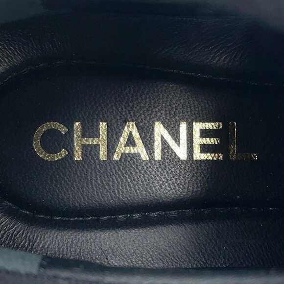 CHANEL Back Logo Low-Cut Sneakers Size 37C pile Black - Picture 11 of 16